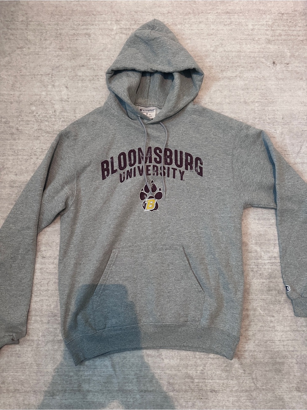 Champion Gray Bloomsburg University Pullover Hoodie with Maroon Logo